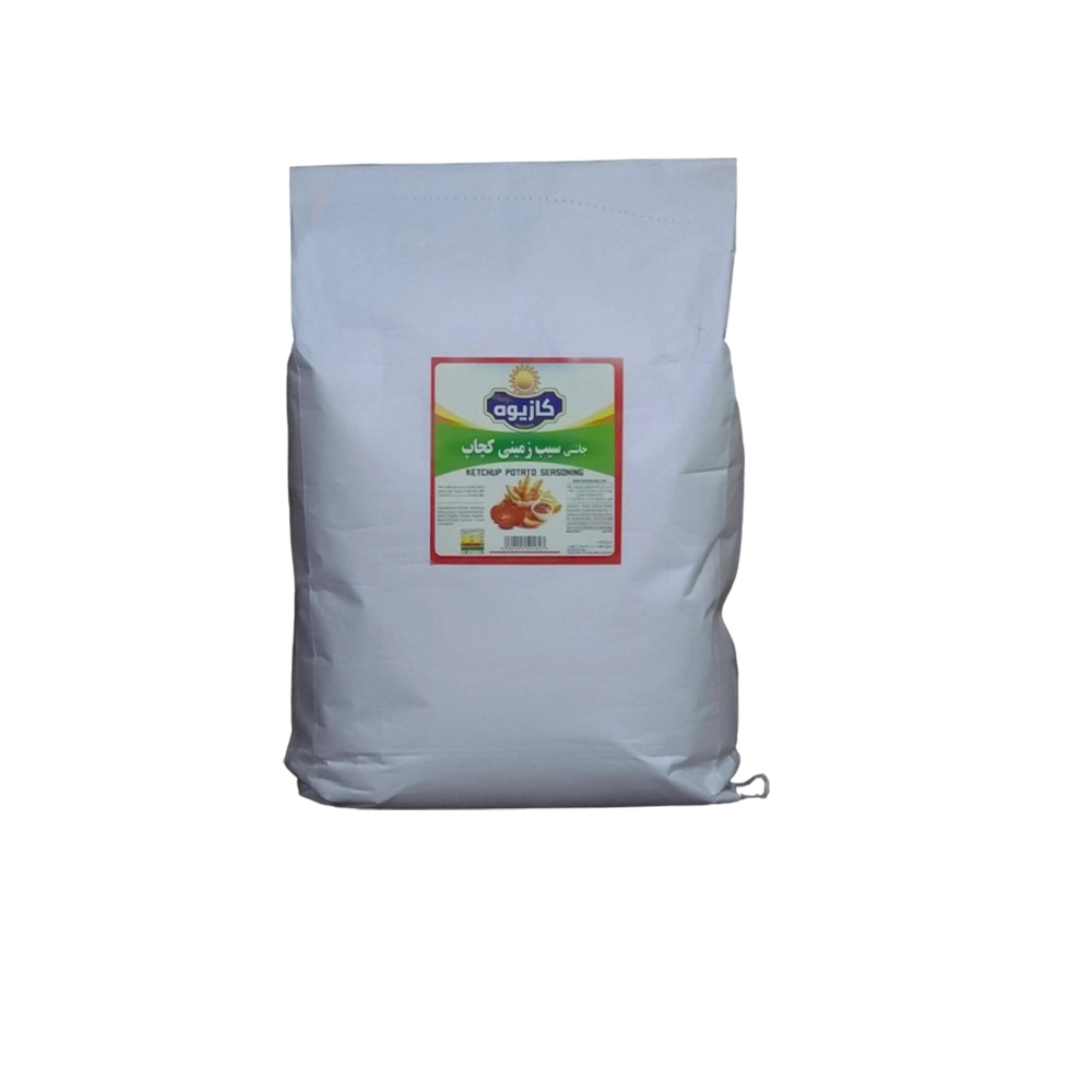 چاشنی سیب زمینی کچاپ ۵ کیلو گرمی کازیوه با بسته بندی سفید پاکتی مخصوص رستوران ها و فست فود ها