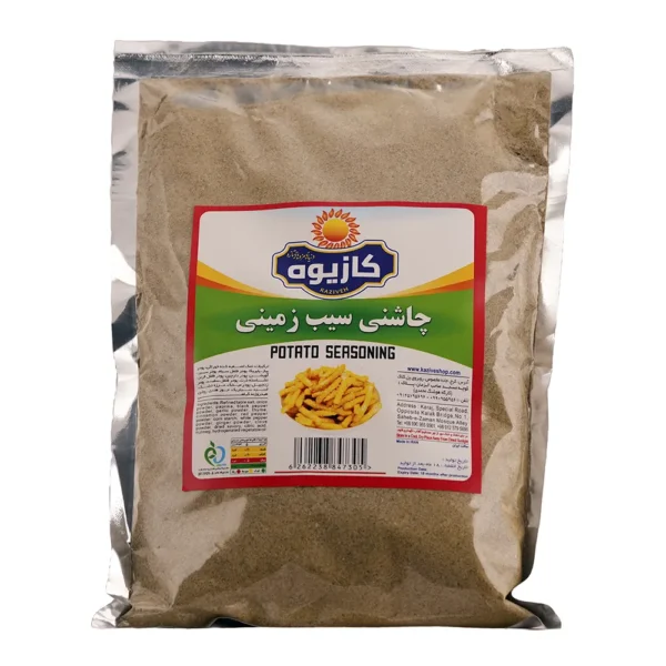 چاشنی سیب زمینی 1 کیلوگرمی برند کازیوه در بسته بندی شفاف